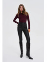 Moodo Приилягаща блуза с дълги ръкави бордо Moodo