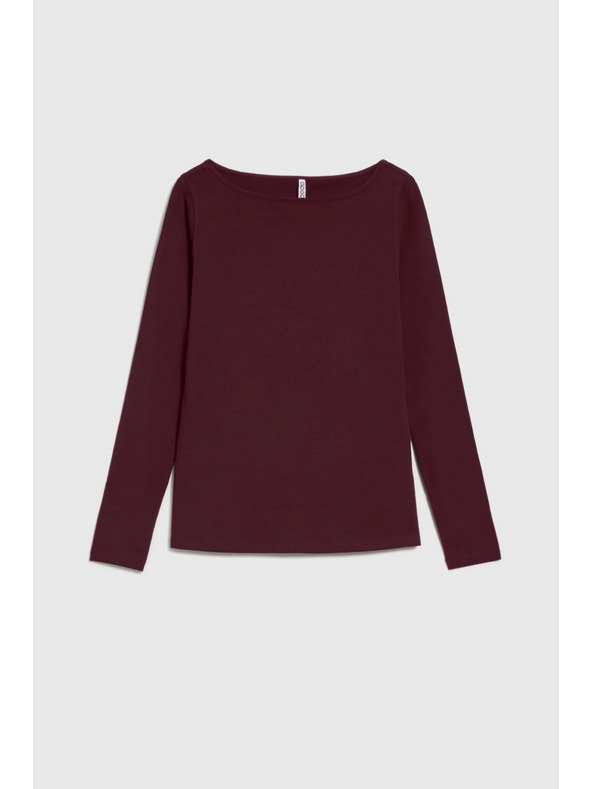 Moodo Приилягаща блуза с дълги ръкави бордо Moodo