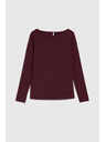 Moodo Приилягаща блуза с дълги ръкави бордо Moodo