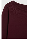 Moodo Приилягаща блуза с дълги ръкави бордо Moodo