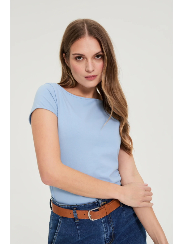 Moodo Памучна тениска синя Moodo