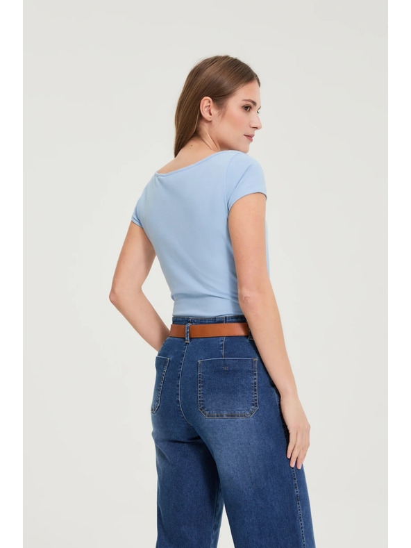 Moodo Памучна тениска синя Moodo