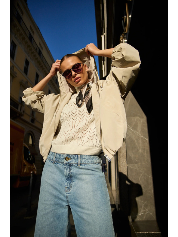 Moodo Тънка якета с качулка бежова Moodo