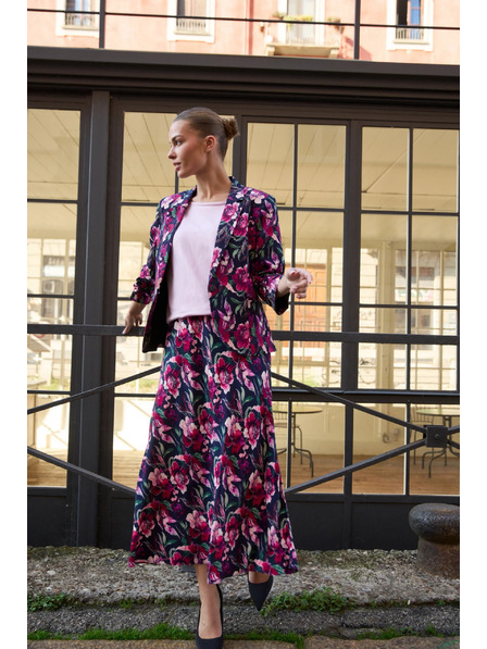 Moodo Пола с цветя тъмносиня Moodo