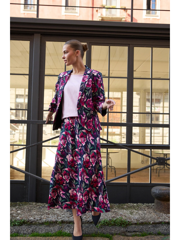 Moodo Пола с цветя тъмносиня Moodo