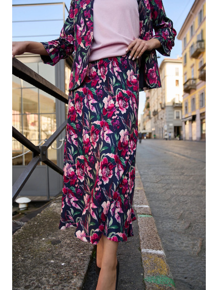 Moodo Пола с цветя тъмносиня Moodo