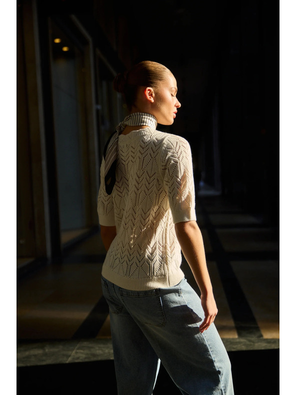 Moodo Небесносин пуловер пясъчен Moodo