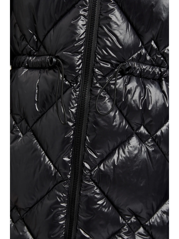 Moodo Стеган якета със затягащ шнур черна Moodo