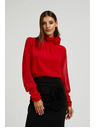 Moodo Елегантна риза с декоративна роза червена Moodo