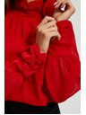 Moodo Елегантна риза с декоративна роза червена Moodo