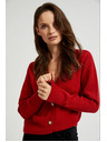 Moodo Кардиган с копчета във формата на роза червен Moodo