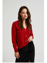 Moodo Кардиган с копчета във формата на роза червен Moodo