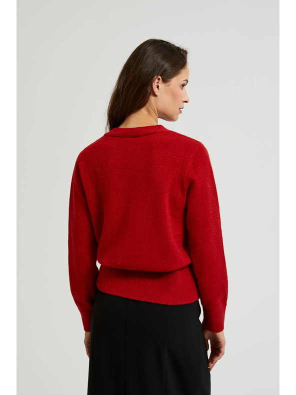 Moodo Кардиган с копчета във формата на роза червен Moodo