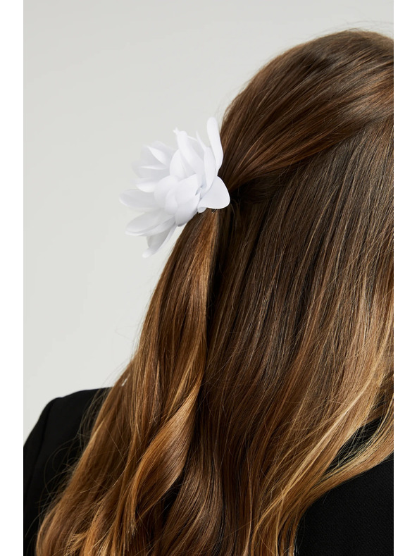 Moodo Брошка с материална цветя бялa Moodo