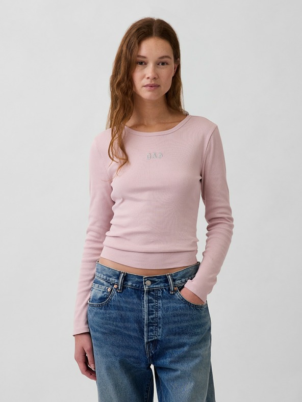 GAP Ребрести тениска с лого GAP