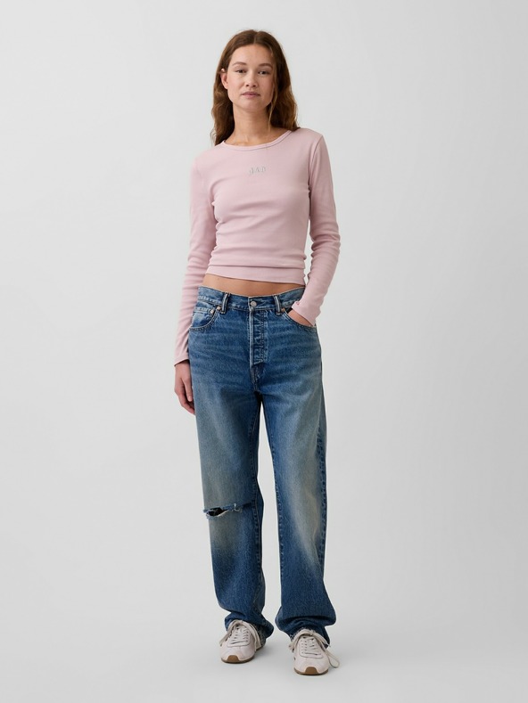 GAP Ребрести тениска с лого GAP