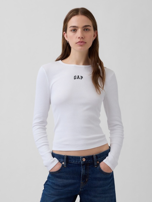 GAP Ребрести тениска с лого GAP