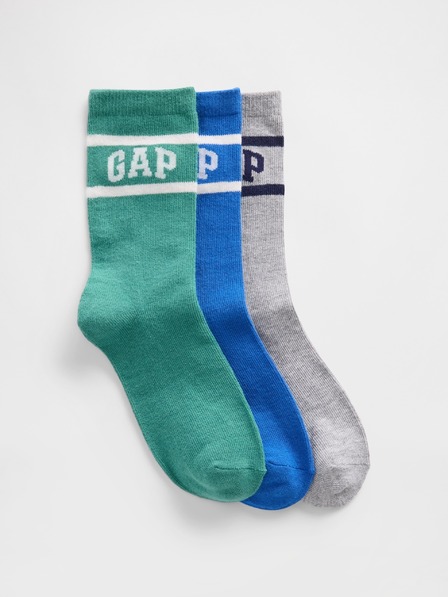 GAP Детски чорапи с лого, 3 чифта GAP