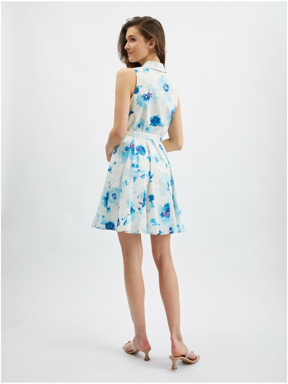 Orsay Синьо-бяла дамска рокля на цветя ORSAY