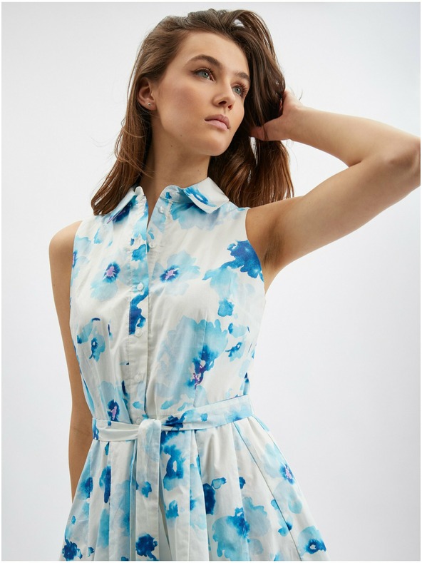 Orsay Синьо-бяла дамска рокля на цветя ORSAY