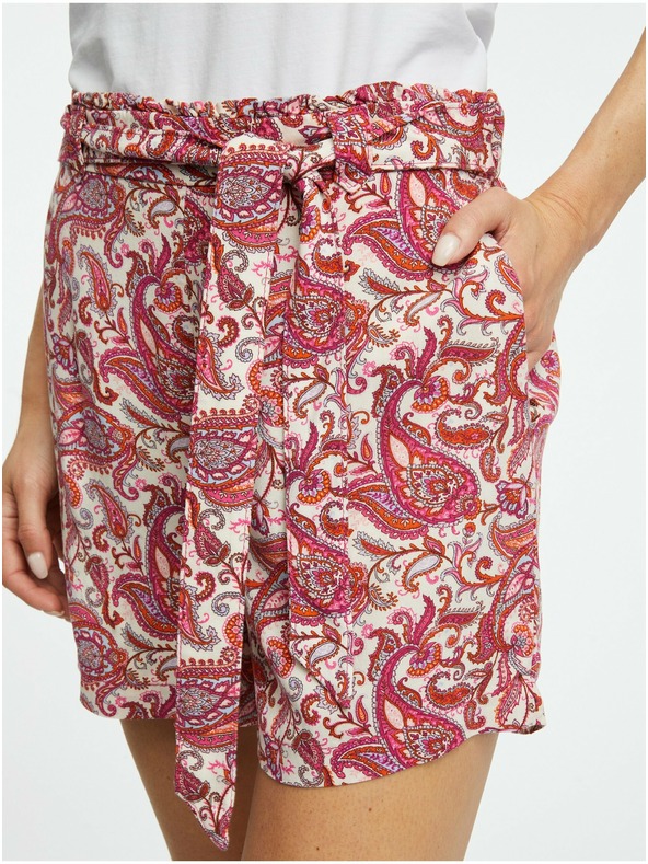 Orsay Кремаво-розови дамски къси панталони с десен ORSAY