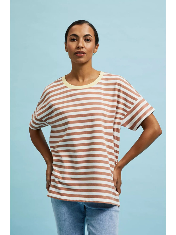 Moodo Суитшърт в райета кафяв Moodo