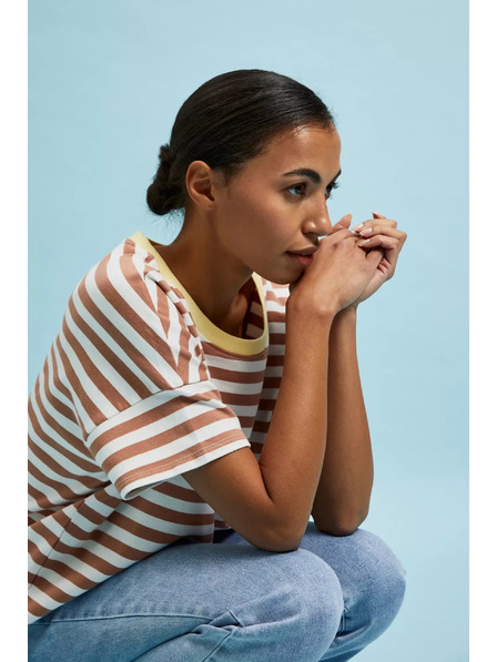 Moodo Суитшърт в райета кафяв Moodo