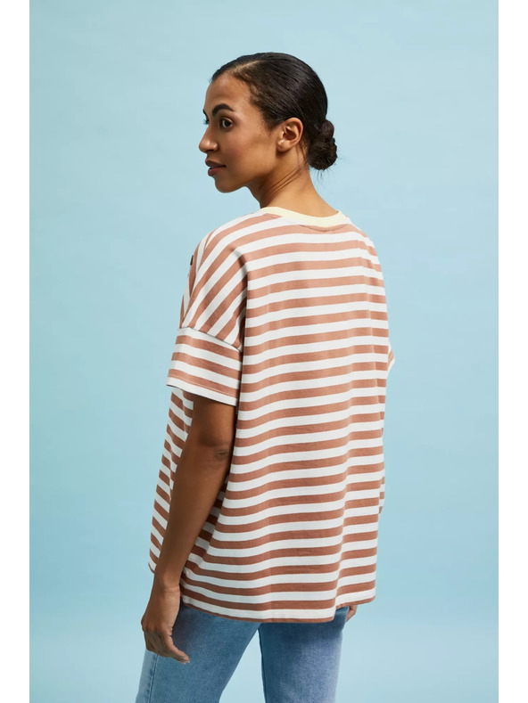 Moodo Суитшърт в райета кафяв Moodo