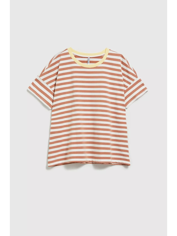 Moodo Суитшърт в райета кафяв Moodo