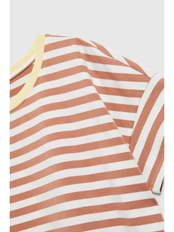 Moodo Суитшърт в райета кафяв Moodo