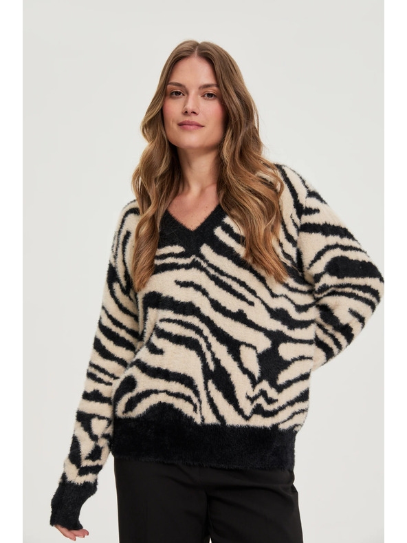 Moodo Мотивиран пуловер черен Moodo