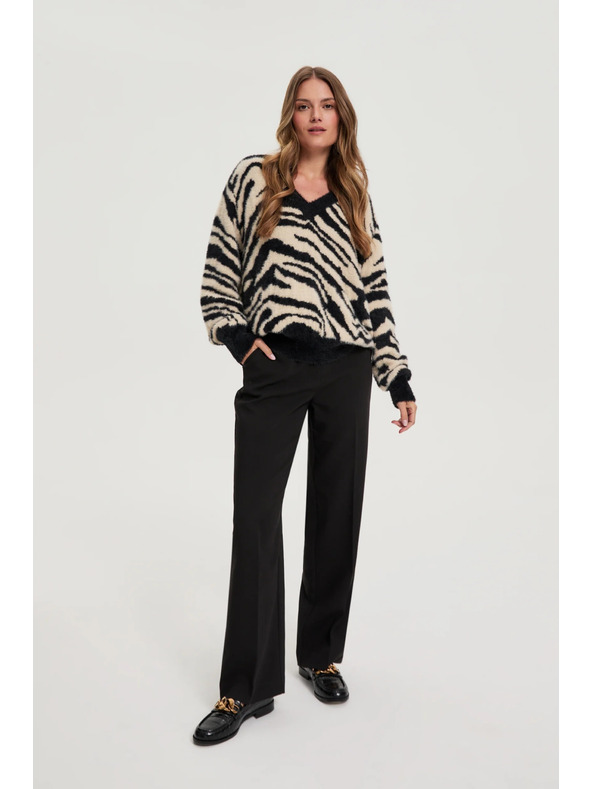 Moodo Мотивиран пуловер черен Moodo