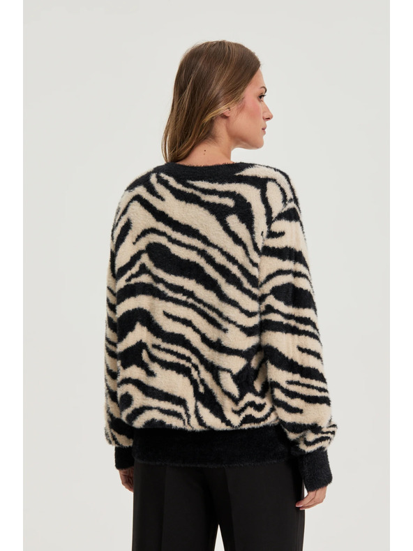 Moodo Мотивиран пуловер черен Moodo