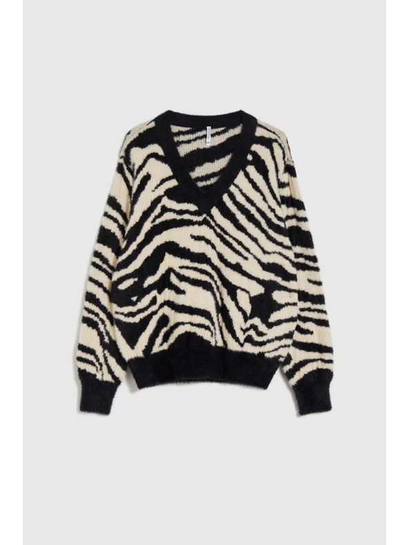 Moodo Мотивиран пуловер черен Moodo