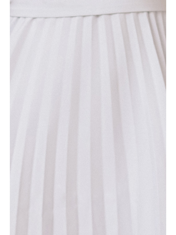 numoco LILA Плисирана рокля с къс ръкав и колан - сиво