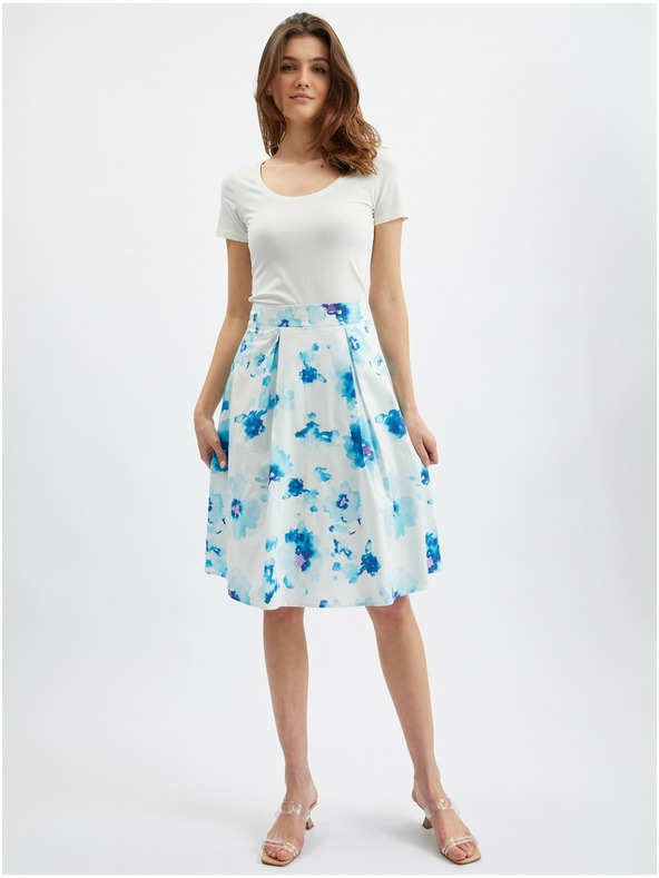 Orsay Синьо-бяла дамска пола на цветя ORSAY