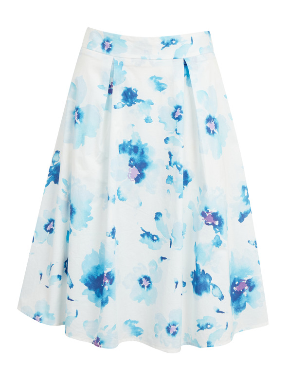 Orsay Синьо-бяла дамска пола на цветя ORSAY