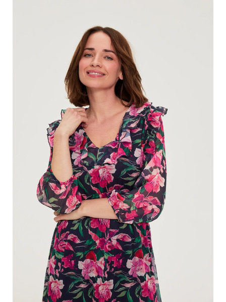 Moodo Тъмносини цветни рокли Moodo