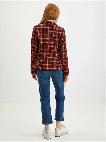 Orsay Черно-червено дамско сако на каре ORSAY