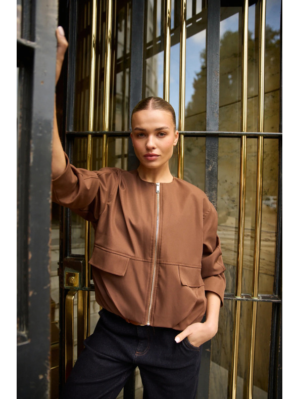 Moodo Къса жилетка кафява Moodo