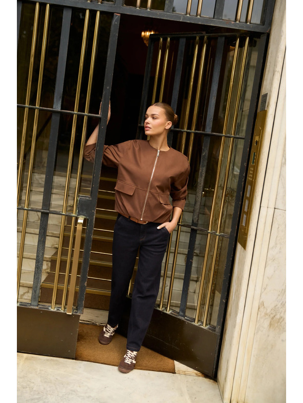 Moodo Къса жилетка кафява Moodo