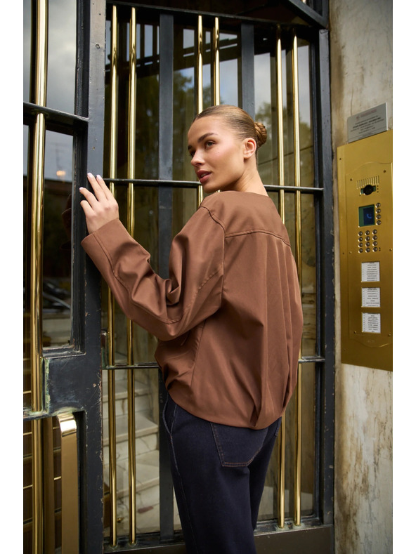 Moodo Къса жилетка кафява Moodo