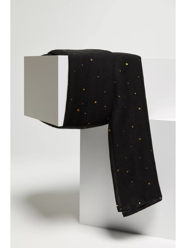 Moodo Шал със златен принт черен Moodo