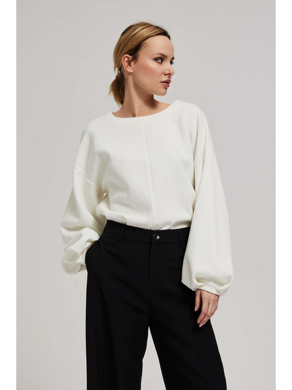 Moodo Суитшърт с буфирани ръкави перлени Moodo