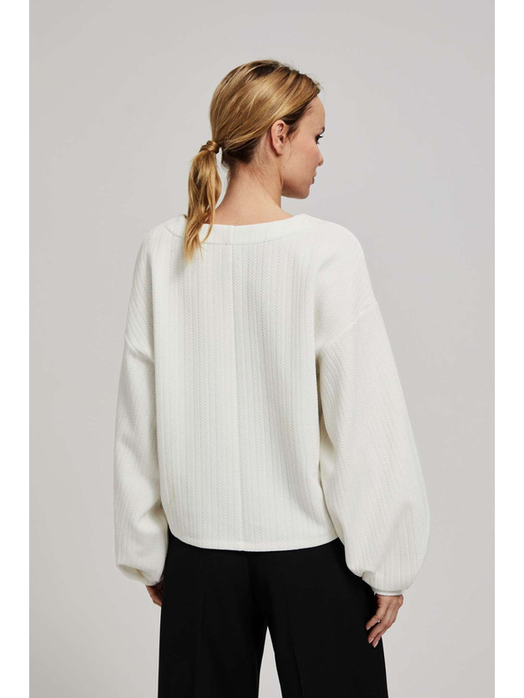 Moodo Суитшърт с буфирани ръкави перлени Moodo