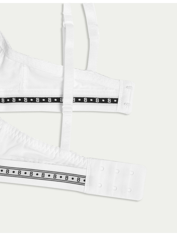 Marks & Spencer Декултирано бюстие Cleo с дантела, без костици Marks & Spencer бяла