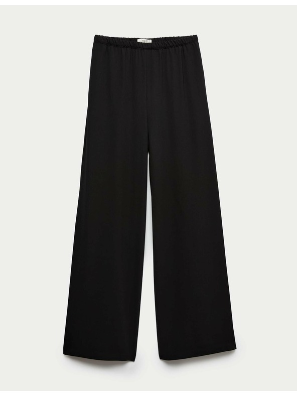 Marks & Spencer Широк панталон от креп с еластична талия Marks & Spencer черен