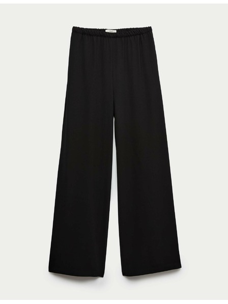 Marks & Spencer Широк панталон от креп с еластична талия Marks & Spencer черен