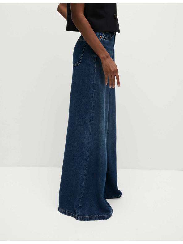 Marks & Spencer Тъмносини дамски дънки с широка кройка Marks & Spencer