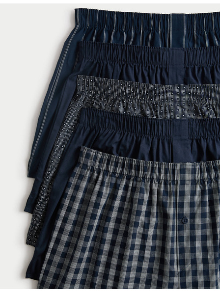 Marks & Spencer Комплект от пет мъжки къси панталони в тъмно синьо и тъмно сиво Marks Spencer